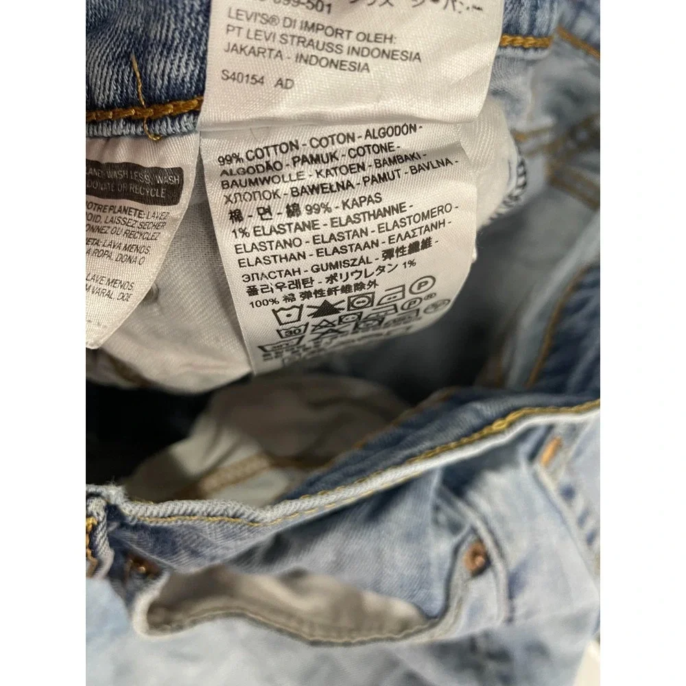 Levis 511 Jeans Mens 28X29 Blue‎ Light Wash Denim Slim Straight Leg Distressed